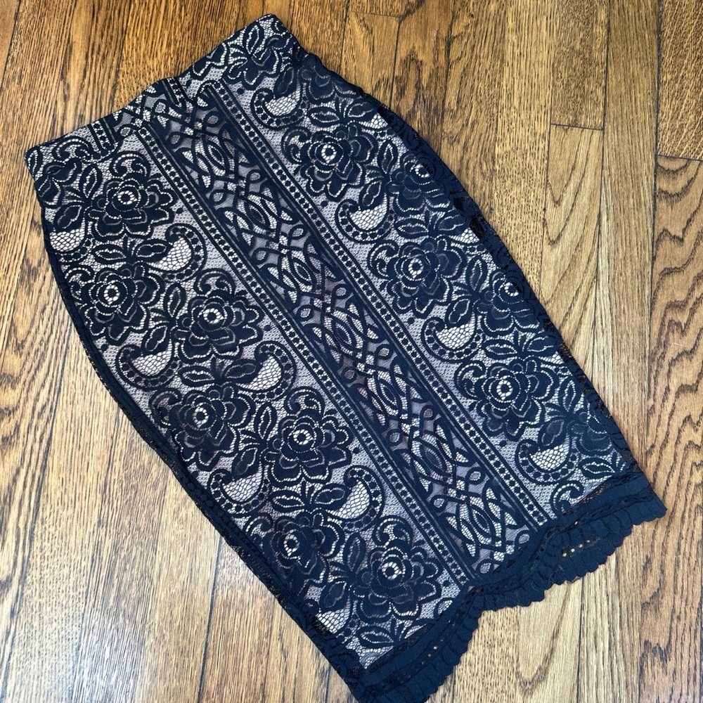 Love, Fire Black Lace Skirt